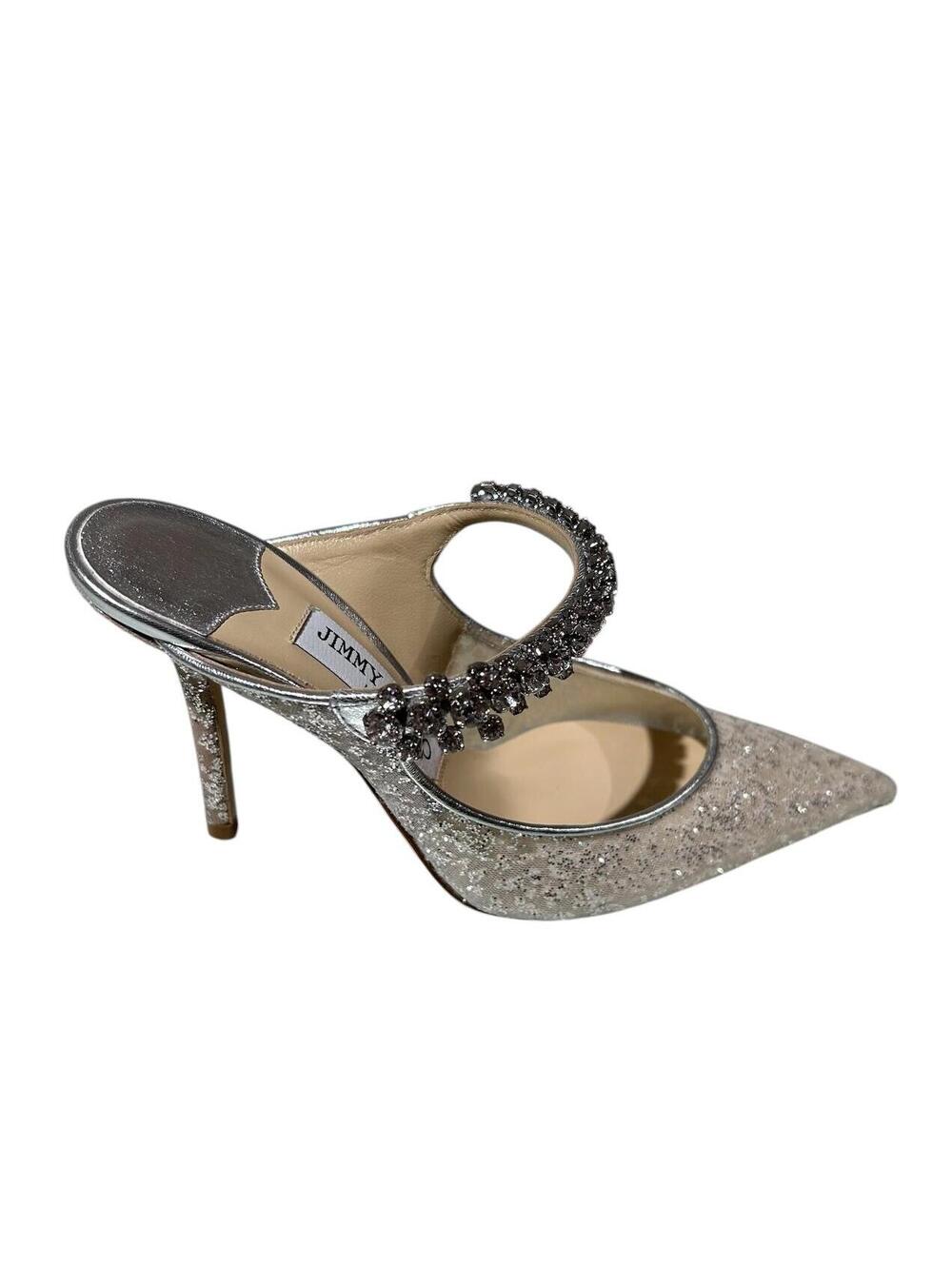 Jimmy Choo Bing Crystal Strap  Mules(PLEASE REQUEST YOUR SIZE BEFORE PURCHASING)